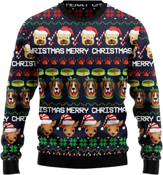 Cute Dog Lovers Christmas Sweaters for Women - Mens Sweater Winter Holiday Crew Neck Shirt14 Dog08 - Thegiftio UK