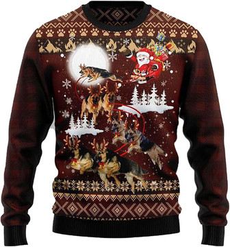 Cute Dog Lovers Christmas Sweaters for Women - Mens Sweater Winter Holiday Crew Neck Shirt14 German11 - Thegiftio UK