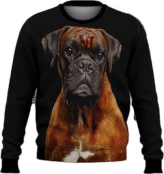 Cute Dog Loyal Pet Christmas Sweaters for Women - Mens Sweater Winter Holiday Crew Neck Shirt20 Boxer02 - Thegiftio UK