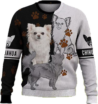 Cute Dog Loyal Pet Christmas Sweaters for Women - Mens Sweater Winter Holiday Crew Neck Shirt20 Chihuahua04 - Thegiftio UK