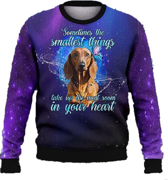 Cute Dog Loyal Pet Christmas Sweaters for Women - Mens Sweater Winter Holiday Crew Neck Shirt20 Dachshund07 - Thegiftio UK