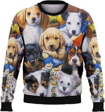 Cute Dog Loyal Pet Christmas Sweaters for Women - Mens Sweater Winter Holiday Crew Neck Shirt20 Dogs06 - Thegiftio UK