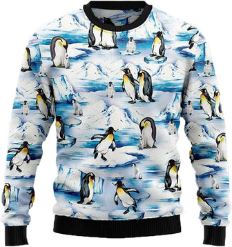 Cute Penguin Christmas Sweaters for Women - Mens Sweater Winter Holiday Crew Neck Shirt11 Penguin05 - Thegiftio UK
