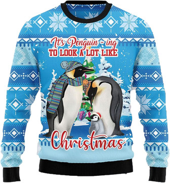 Cute Penguin Christmas Sweaters for Women - Mens Sweater Winter Holiday Crew Neck Shirt11 Penguin07 - Thegiftio UK