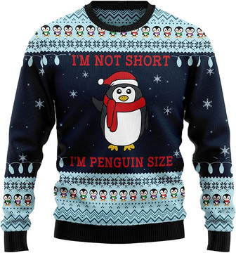 Cute Penguin Christmas Sweaters for Women - Mens Sweater Winter Holiday Crew Neck Shirt11 Penguin10 - Thegiftio UK