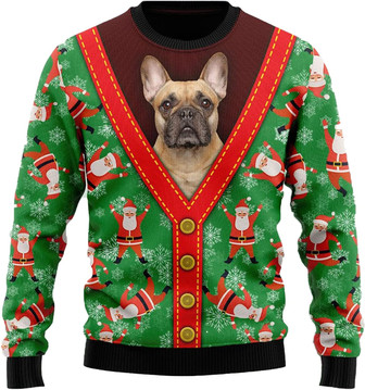 Cute Pet Christmas Sweaters for Women - Mens Sweater Winter Holiday Crew Neck Shirt02 Bulldog02 - Thegiftio UK