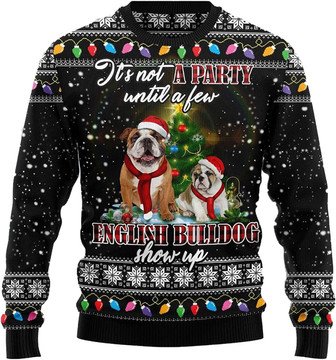 Cute Pet Christmas Sweaters for Women - Mens Sweater Winter Holiday Crew Neck Shirt02 Bulldog04 - Thegiftio UK