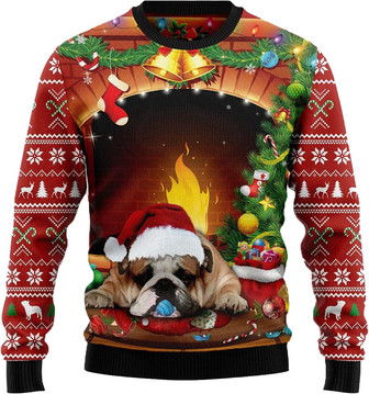 Cute Pet Christmas Sweaters for Women - Mens Sweater Winter Holiday Crew Neck Shirt02 Bulldog12 - Thegiftio UK
