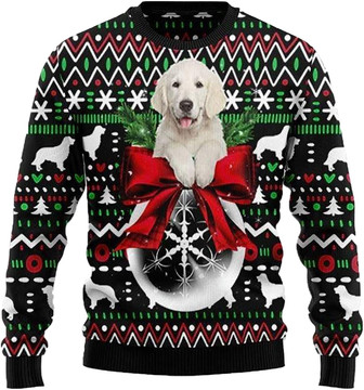 Cute Pet Christmas Sweaters for Women - Mens Sweater Winter Holiday Crew Neck Shirt02 Golden08 - Thegiftio UK