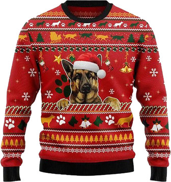 Cute Pet Christmas Sweaters for Women - Mens Sweater Winter Holiday Crew Neck Shirt02 - Thegiftio UK