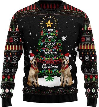 Cute Pet Christmas Sweaters for Women - Mens Sweater Winter Holiday Crew Neck Shirt02 Labrador09 - Thegiftio UK