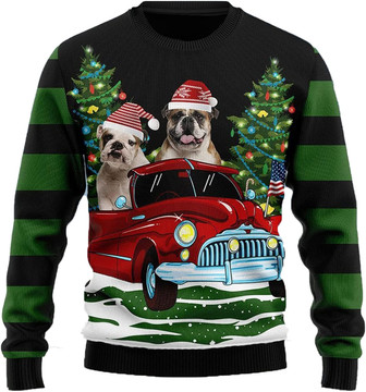 Cute Pet Christmas Sweaters for Women - Mens Sweater Winter Holiday Crew Neck Shirt02 Pug10 - Thegiftio UK