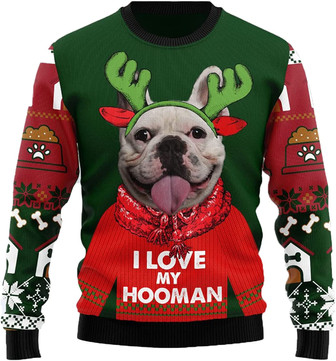 Cute Pet Christmas Sweaters for Women - Mens Sweater Winter Holiday Crew Neck Shirt04 Hooman07 - Thegiftio UK