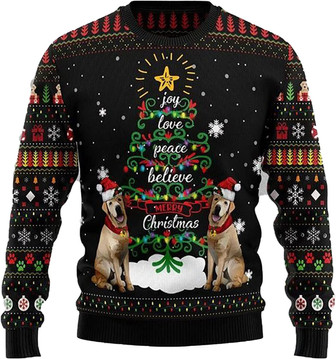 Cute Pet Christmas Sweaters for Women - Mens Sweater Winter Holiday Crew Neck Shirt04 Labrador09 - Thegiftio UK