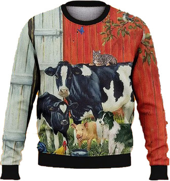 Dairy Cow Farm Christmas Sweaters for Women - Mens Sweater Winter Holiday Crew Neck Shirt29 Horse03 - Thegiftio UK