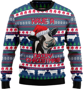 Dairy Cow Farm Christmas Sweaters for Women - Mens Sweater Winter Holiday Crew Neck Shirt29 - Thegiftio UK