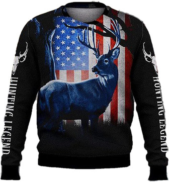 Deer Hunting Christmas Sweaters for Women - Mens Sweater Winter Holiday Crew Neck Shirt26 Deer01 - Thegiftio UK