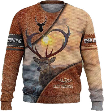 Deer Hunting Christmas Sweaters for Women - Mens Sweater Winter Holiday Crew Neck Shirt26 Deer05 - Thegiftio UK