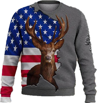 Deer Hunting Christmas Sweaters for Women - Mens Sweater Winter Holiday Crew Neck Shirt26 Deer11 - Thegiftio UK