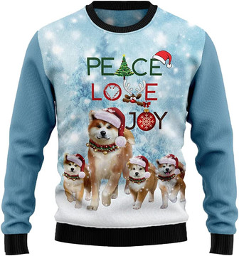 Funny Dog Christmas Sweaters for Women - Mens Sweater Winter Holiday Crew Neck Shirt41 Akita01 - Thegiftio UK