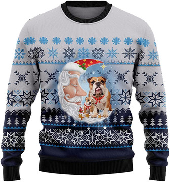 Funny Dog Christmas Sweaters for Women - Mens Sweater Winter Holiday Crew Neck Shirt41 Bulldog03 - Thegiftio UK