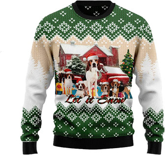Funny Dog Christmas Sweaters for Women - Mens Sweater Winter Holiday Crew Neck Shirt41 Foxhound02 - Thegiftio UK