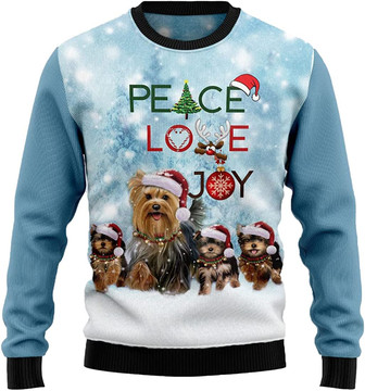 Funny Dog Christmas Sweaters for Women - Mens Sweater Winter Holiday Crew Neck Shirt41 Yorkshire07 - Thegiftio UK