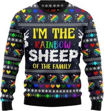 Dogs Family Christmas Sweaters for Women - Mens Sweater Winter Holiday Crew Neck Shirt16 Rainbow - Thegiftio UK