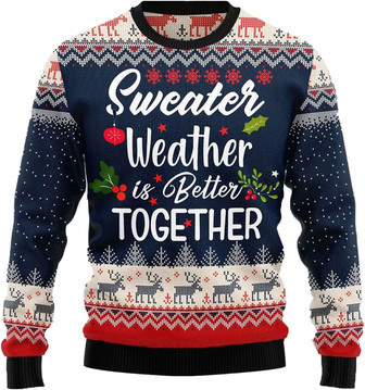 Dogs Family Christmas Sweaters for Women - Mens Sweater Winter Holiday Crew Neck Shirt16 Together08 - Thegiftio UK