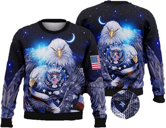 Eagle American Christmas Sweaters for Women - Mens Sweater Winter Holiday Crew Neck Shirt25 Eagle04 - Thegiftio UK