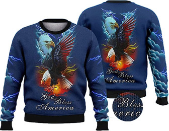 Eagle American Christmas Sweaters for Women - Mens Sweater Winter Holiday Crew Neck Shirt25 Eagle05 - Thegiftio UK