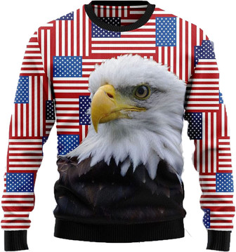 Eagle American Christmas Sweaters for Women - Mens Sweater Winter Holiday Crew Neck Shirt25 Eagle06 - Thegiftio UK