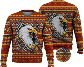 Eagle American Christmas Sweaters for Women - Mens Sweater Winter Holiday Crew Neck Shirt25 Eagle09 - Thegiftio UK