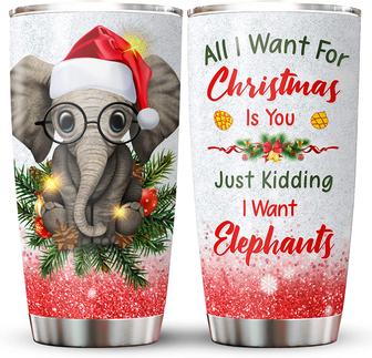 Elephant Christmas Gift for Women - Cute Elephant Tumbler Cup - Wild Animal Xmas Coffee Mug - Birthday Christmas Gifts for Elephant Lover - Christmas Gift Idea for Her Mother Daughter Grandma - Thegiftio UK