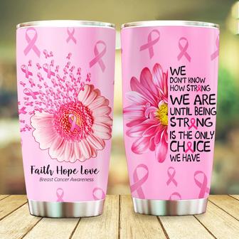 Faith Hope Love Breast Cancer Awareness Tumbler Sunflower Pink Ribbon Breast Cancer Survivor Gifts For Women 20oz Stainless Steel with Lid Cold & Hot Water Coffee - Thegiftio UK