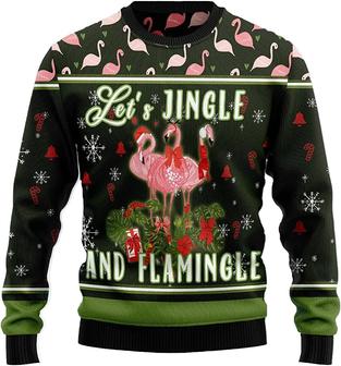 Funny Flamingo Xmas Christmas Sweaters for Women - Mens Sweater Winter Holiday Crew Neck Shirt45 - Thegiftio UK