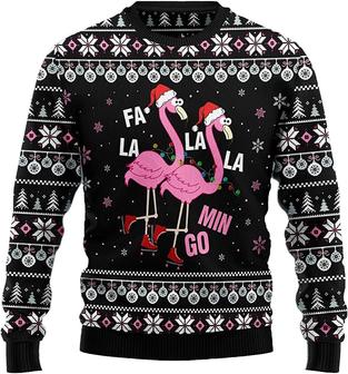 Funny Flamingo Xmas Christmas Sweaters for Women - Mens Sweater Winter Holiday Crew Neck Shirt45 Flam01 - Thegiftio UK