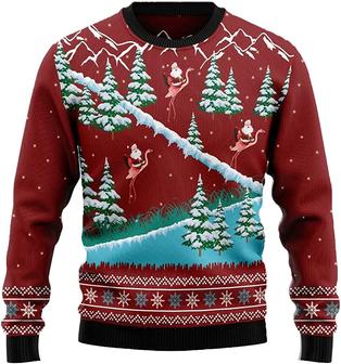 Funny Flamingo Xmas Christmas Sweaters for Women - Mens Sweater Winter Holiday Crew Neck Shirt45 Flam02 - Thegiftio UK