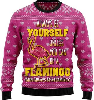 Funny Flamingo Xmas Christmas Sweaters for Women - Mens Sweater Winter Holiday Crew Neck Shirt45 Flam03 - Thegiftio UK