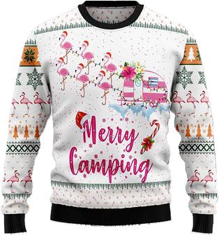 Funny Flamingo Xmas Christmas Sweaters for Women - Mens Sweater Winter Holiday Crew Neck Shirt45 Flam04 - Thegiftio UK