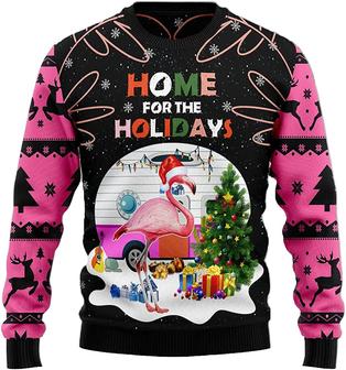 Funny Flamingo Xmas Christmas Sweaters for Women - Mens Sweater Winter Holiday Crew Neck Shirt45 Flam06 - Thegiftio UK