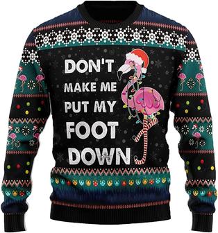 Funny Flamingo Xmas Christmas Sweaters for Women - Mens Sweater Winter Holiday Crew Neck Shirt45 Flam07 - Thegiftio UK