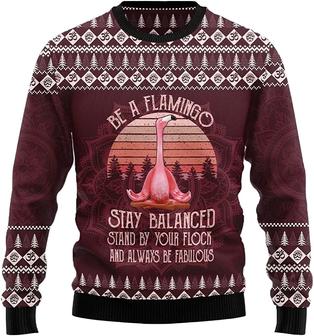 Funny Flamingo Xmas Christmas Sweaters for Women - Mens Sweater Winter Holiday Crew Neck Shirt45 Flam09 - Thegiftio UK