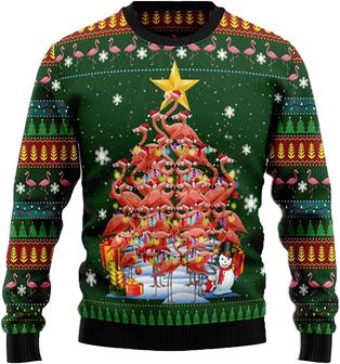 Funny Flamingo Xmas Christmas Sweaters for Women - Mens Sweater Winter Holiday Crew Neck Shirt45 Flam10 - Thegiftio UK