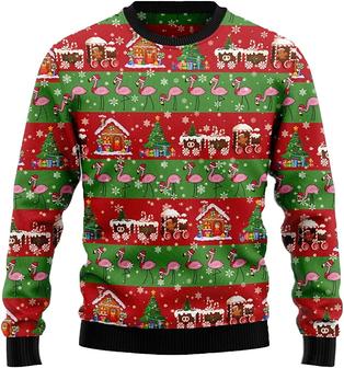 Funny Flamingo Xmas Christmas Sweaters for Women - Mens Sweater Winter Holiday Crew Neck Shirt45 Flam11 - Thegiftio UK