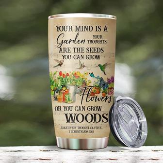 Gardening Tumbler, Your Mind Is A Garden Your Thoughts Are The Seeds Tumbler, Gardener Gift For Women, Birthday Gifts For Women 20oz Stainless Steel with Lid Cold & Hot Water Coffee - Thegiftio UK