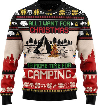 Go Camping Christmas Sweaters for Women - Mens Sweater Winter Holiday Crew Neck Shirt15 Camping01 - Thegiftio UK