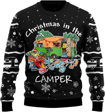 Go Camping Christmas Sweaters for Women - Mens Sweater Winter Holiday Crew Neck Shirt15 Camping09 - Thegiftio UK