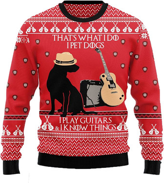Guitar Intrument Christmas Sweaters for Women - Mens Sweater Winter Holiday Crew Neck Shirt05 Guitar02 - Thegiftio UK