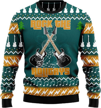 Guitar Intrument Christmas Sweaters for Women - Mens Sweater Winter Holiday Crew Neck Shirt05 Guitar07 - Thegiftio UK